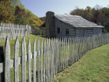 Fence and Cabin, Hensley Settlement, Cumberland Gap National Historical Park, Kentucky, USA Photographic Print by Adam Jones