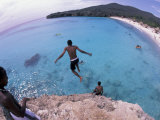 Cliff Jumping, Playa Abou, Playa Kanepa, Curacao Photographic Print by Michele Westmorland