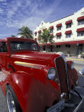 Ocean Drive with Classic Hot Rod, South Beach, Miami, Florida, USA Photographie par Robin Hill