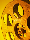 Movie Film and Reels in Yellow Light Photographie
