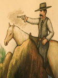Cowboy Mural, America's Gunfight Capital, Tombstone, Arizona, USA Photographic Print by Walter Bibikow