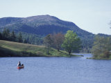 Canoeing on Little Long Pond, Parkman Mountain Spring, Maine, USA Photographic Print by Jerry & Marcy Monkman