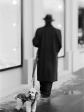 Poodle with Man, Lucerne, Switzerland Photographic Print by Walter Bibikow