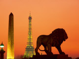 Place de la Concorde, Eiffel Tower, Obelisk, Paris, France Photographie par David Barnes