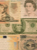 International Currencies with Binary Code Photographic Print by Carol & Mike Werner