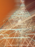 Steel Communications Tower Behind a Protective Fence Photographic Print