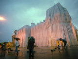 The First Completely Covered Corner of the Wrapped Reichstag Project Photographic Print