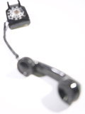 Black Plastic Receiver of Vintage Rotary Phone Photographic Print