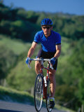 Bicyclist on Road, Napa Valley, CA Photographic Print by Robert Houser