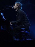 Coldplays Chris Martin Headlining the Pyramid Stage at the Glastonbury Festival, June 2005 Photographic Print