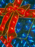 Gift Box Decoration Made of Christmas Lights, Washington, USA Photographic Print by William Sutton