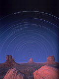 Star Trails Over Desert Landscape Photographic Print by William Swartz