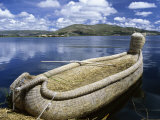 Reed Boat Uros Islands Lake Titicaca Peru Photographie