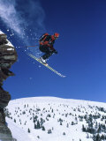Jumping Skier Photographic Print