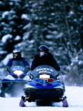 Police Snowmachines, Anchorage, U.S.A. Photographic Print by Mark Newman