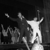 Adam Faith with Cliff Richard Rehearsing for the Royal Variety Performance, 16th May 1960 Photographie