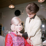 Singer Dusty Springfield Being Made up by Hilary Bates for Thank Your Lucky Stars Photographie