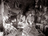 Lobstermen Repair Their Pots in Their Shanty at the West End of Bridlington Harbour, June 1936 Photographie