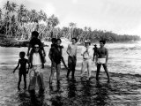 Duran Duran Pop Group Simon Le Bon and Nick Rhodes Coolof in the Indian Ocean Lámina fotográfica