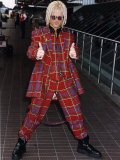 Billy Idol Leaving Heathrow Airport for Paris Where He is to Do a Show Fotografisk tryk