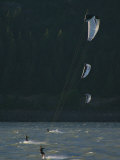 Kiteboarding on the Columbia River at Hood River Photographic Print