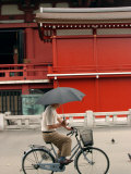 Bike Rider, Senso-Ji Temple, Asakusa, Tokyo, Japan Photographic Print by Greg Elms