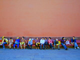 People Resting after Touring Forbidden City, Beijing, China Photographic Print by Ray Laskowitz