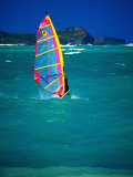 Windsurfer on the Shores of Kailua Beach, Kailua, U.S.A. Photographic Print by Ann Cecil