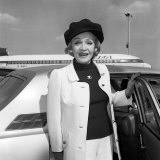 Marlene Dietrich Arriving at Heathrow Airport from Paris Photographic Print