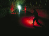 A Time Exposure of a Figure in the Potomac River Tunnel Photographic Print