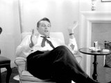 Robert Mitchum During a Press Interview in London, July 1955 Photographic Print