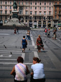 Two Women Chatting on Piazza Del Duomo, Milan, Italy Photographic Print by Martin Moos