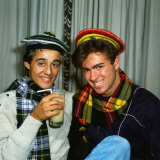 George Michael and Andrew Ridgeley of Pop Group Wham, February 1986 Photographie