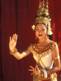 Traditional Dancer and Costumes, Khmer Arts Dance, Siem Reap, Cambodia Photographic Print by Bill Bachmann