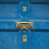 Ireland, Kinsale, Doorknocker on Blue Door Photographic Print by Keith Levit