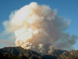 A Column of Smoke Rises from the Angeles National Forest Pines Fire Photographic Print