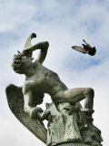A Statue is Seen in Madrid's Most Popular Park Photographic Print