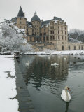 Chateau de Vizille Park, Swan Lake, Vizille, Isere, French Alps, France Photographic Print by Walter Bibikow