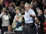 President Bush, Right, and First Lady Laura Bush Arrive for a Rally for Texas Governor Rick Perry Photographic Print by Lm Otero