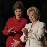 First Lady Laura Bush, Left, and Lynne Cheney, Wife of Vice President Dick Cheney Photographic Print by Charles Dharapak