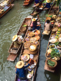 Vendors, Waterways and Floating Market, Damnern Saduak, Thailand Photographie par Bill Bachmann