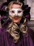 Masked Woman, Venice Carnival, Italy Photographic Print by Kristin Piljay