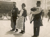 Three Newsmen Sell Their Broadsheet Newspapers at Ludgate Circus Photographic Print