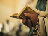 Man Holding a Prayer Book and Tefillin During a Synagogue Service, Israel Photographie par Ted Spiegel