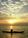 Sea Kayaker at Sunset, Greece Photographic Print by Paul Franklin