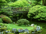 Footbridge, Japanese Garden Portland, Oregon Photographic Print by Adam Jones