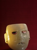 Ceremonial Green Alabaster Mask from Great Pyramid at Tenochtitlan, Templo Mayor, Aztec, Mexico Photographie par Kenneth Garrett