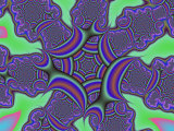 Abstract Blue, Brown and Green Fractal Patterns on Green Background Photographic Print by Albert Klein