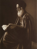 Elderly Tunisian Man Reading a Book Photographic Print