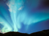 Green Aurora Borealis Around Mt. Snowden, Brooks Range, Alaska, USA Photographie par Hugh Rose